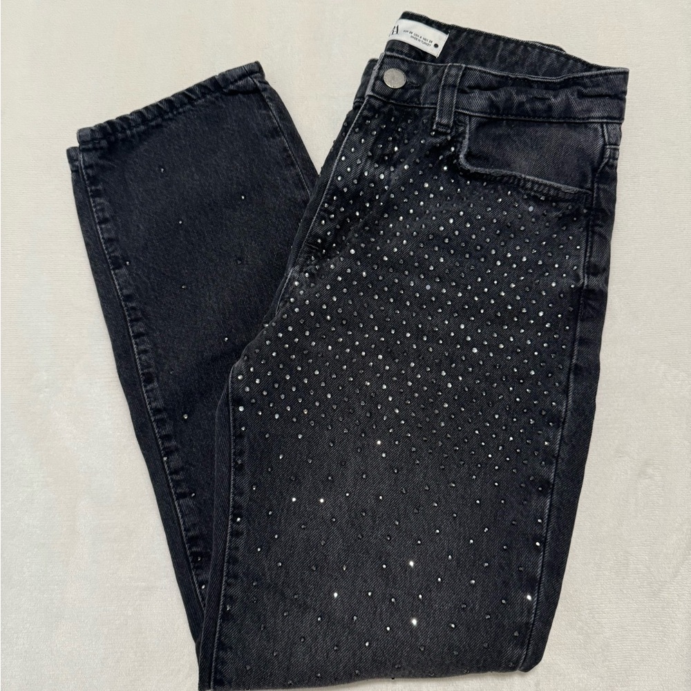 ZARA RHINESTONES JEANS SIZE 4